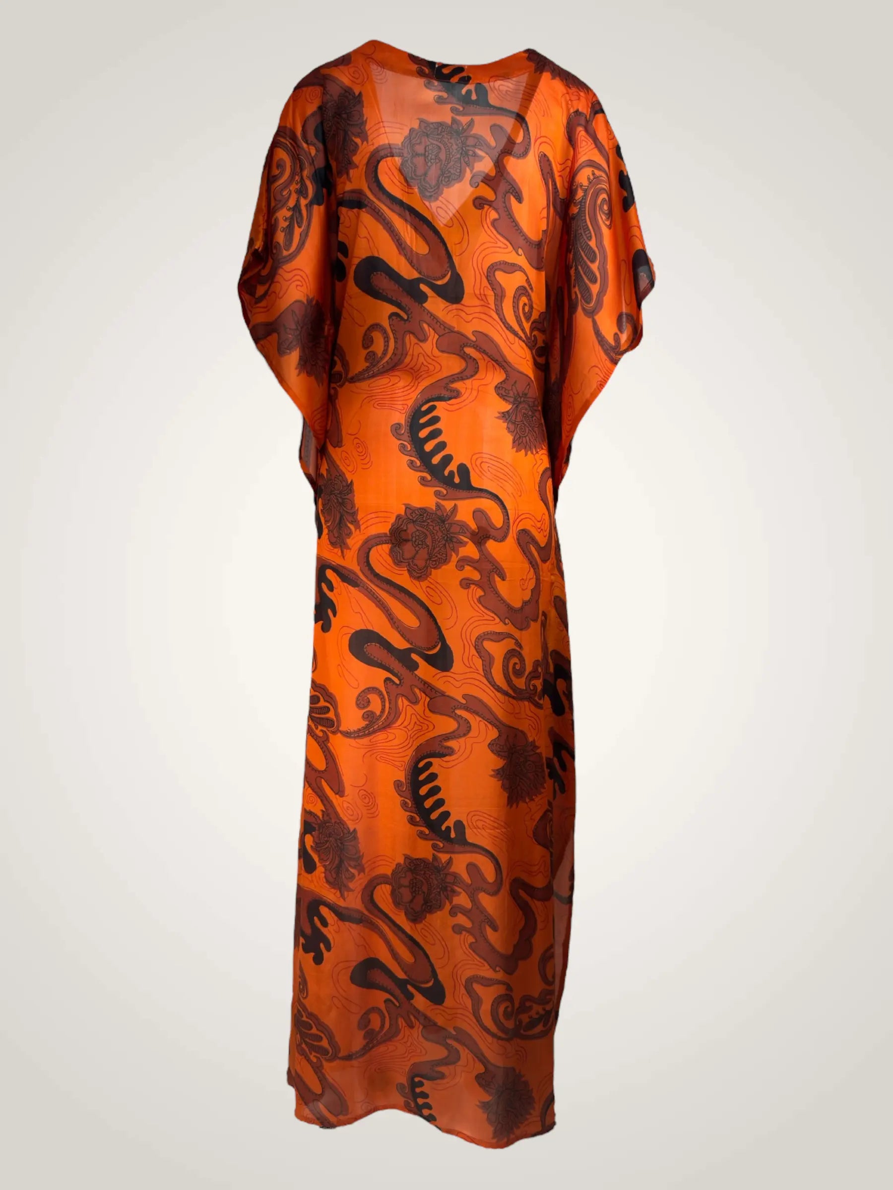 Kaftan soie recyclée -               pièce unique