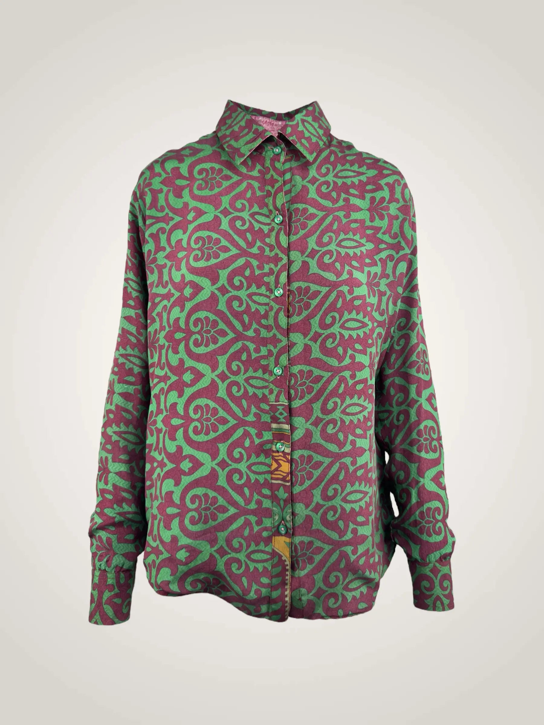 Chemise réversible soie recyclée - pièce unique