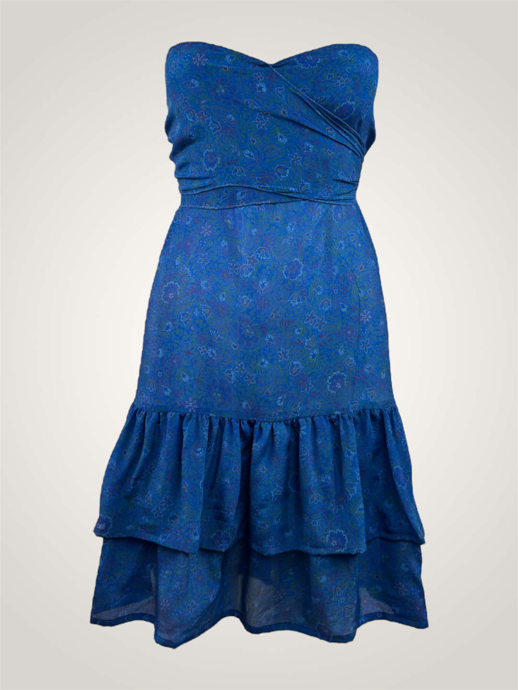 Robe jupe soie recyclée - bleu saphir