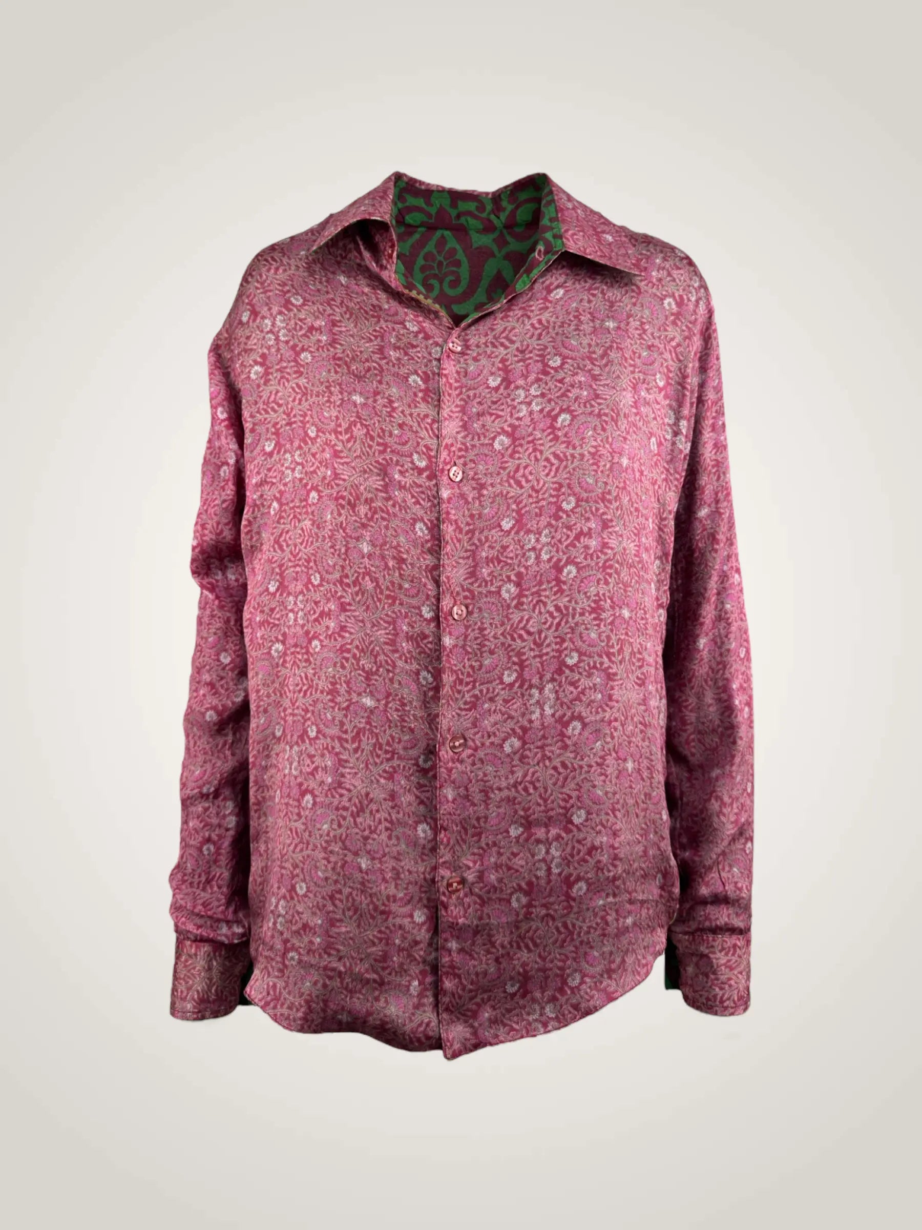 Chemise réversible soie recyclée - pièce unique