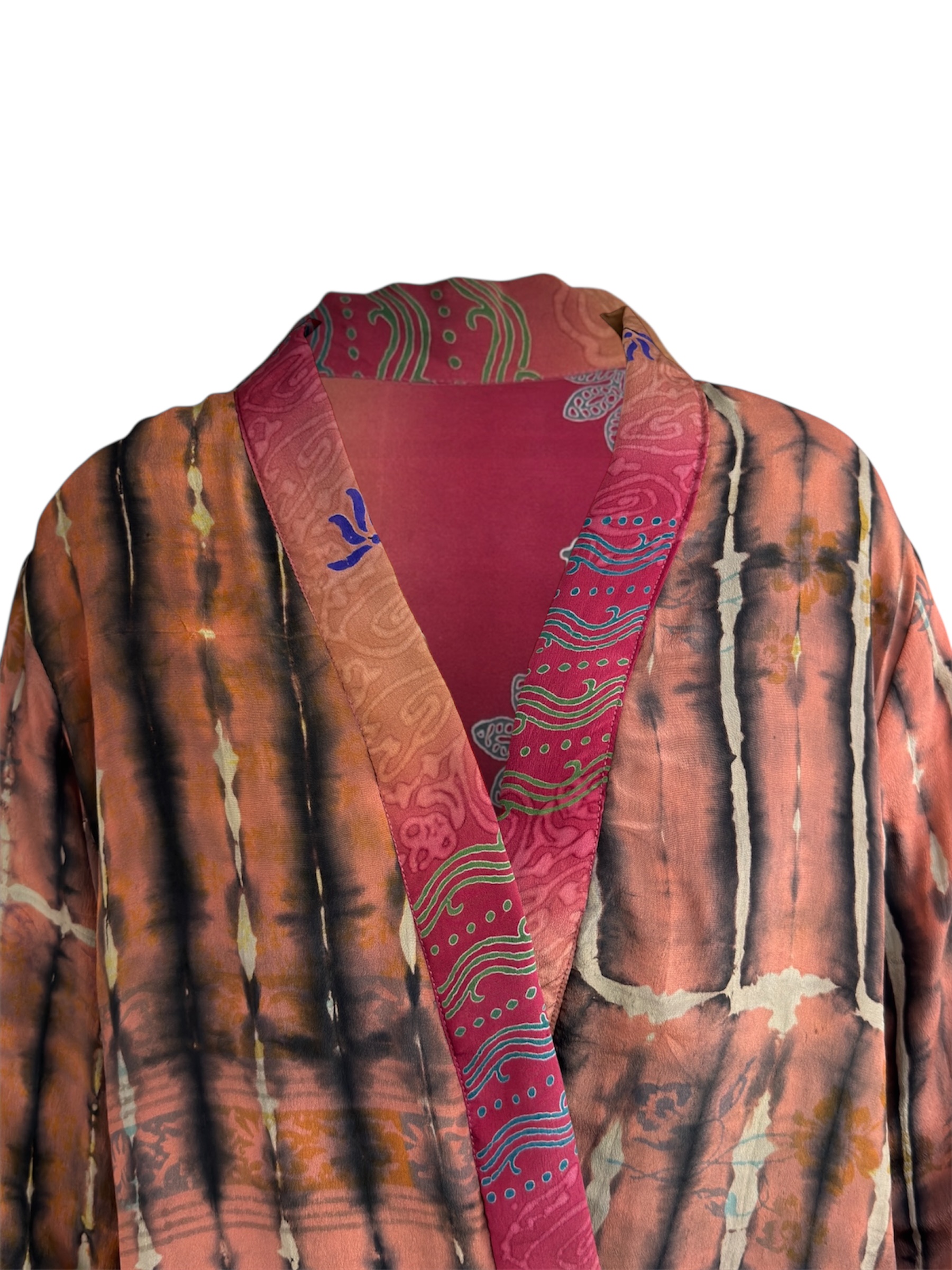 Veste kimono réversible Soie - Pièce unique