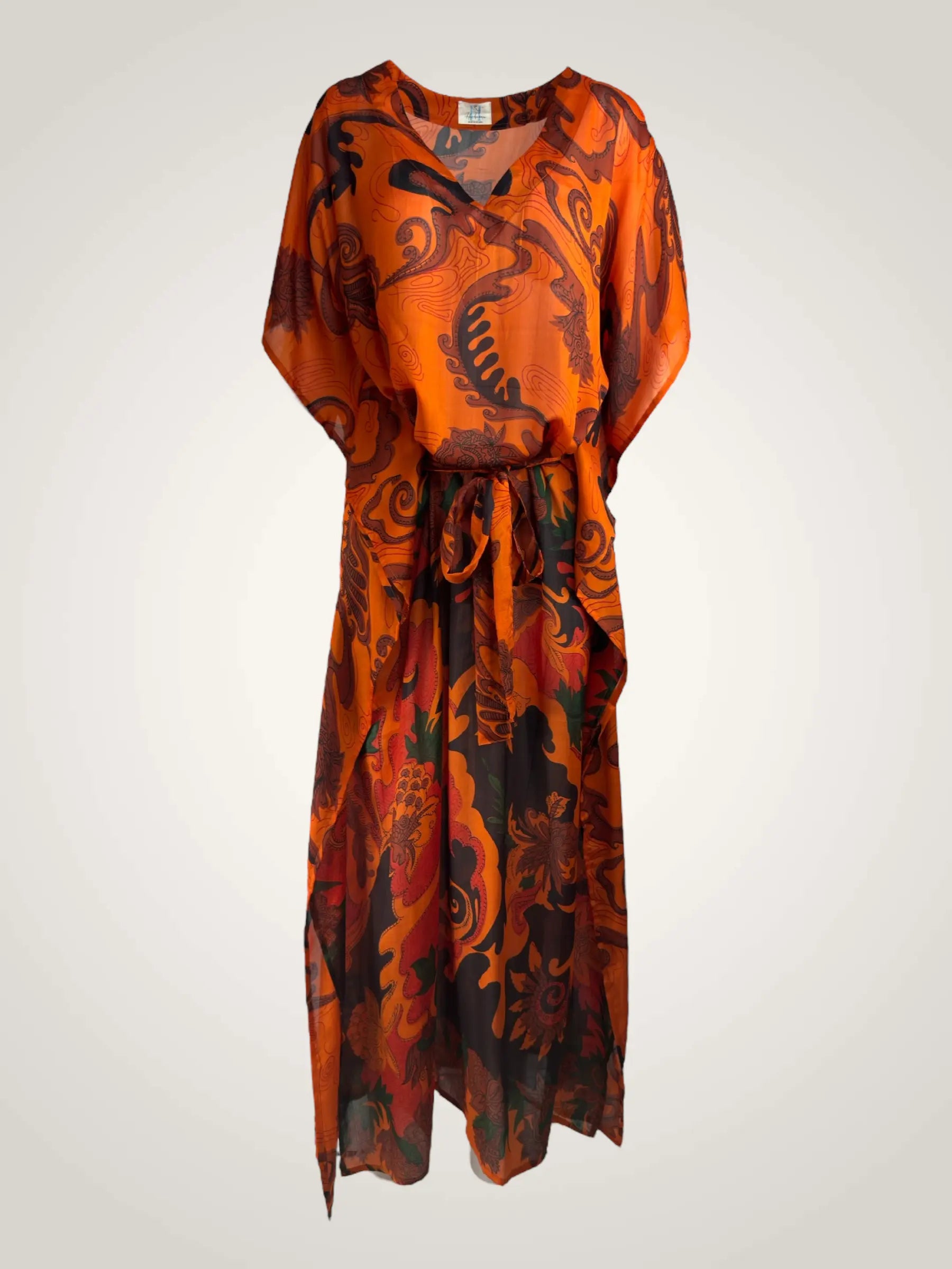 Kaftan soie recyclée -               pièce unique