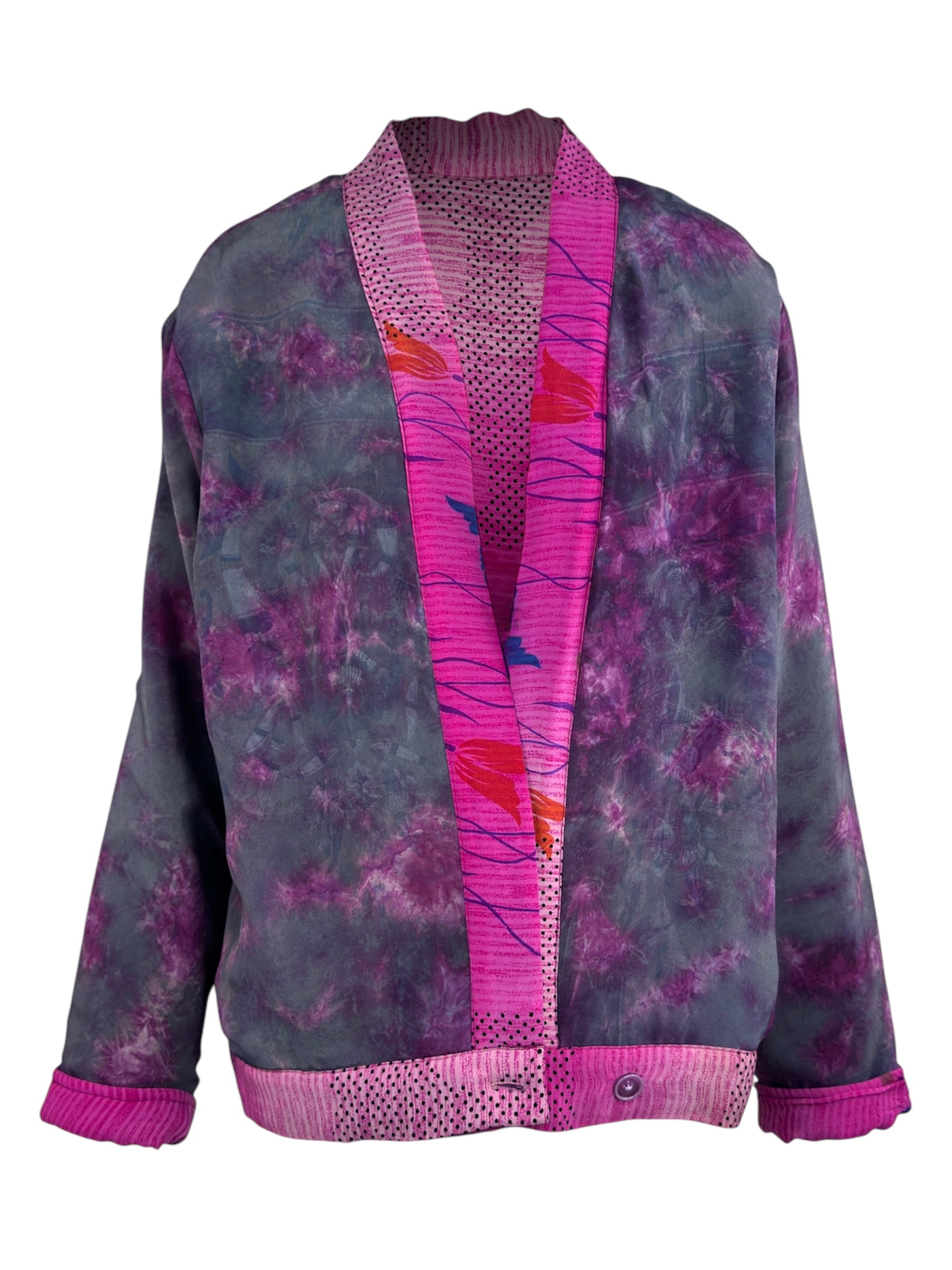 Veste kimono réversible Soie - Pièce unique