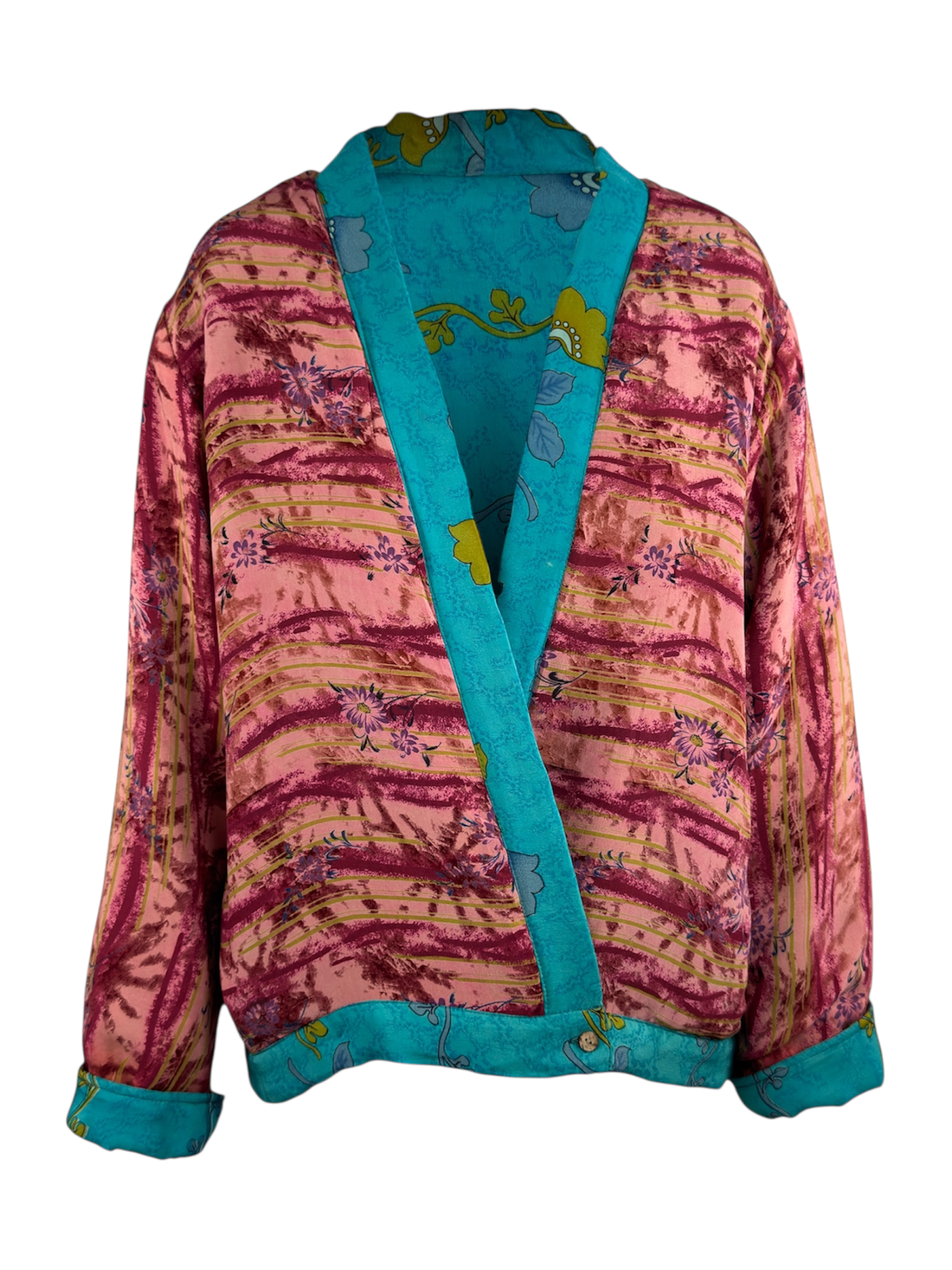 Veste kimono réversible Soie - Pièce unique