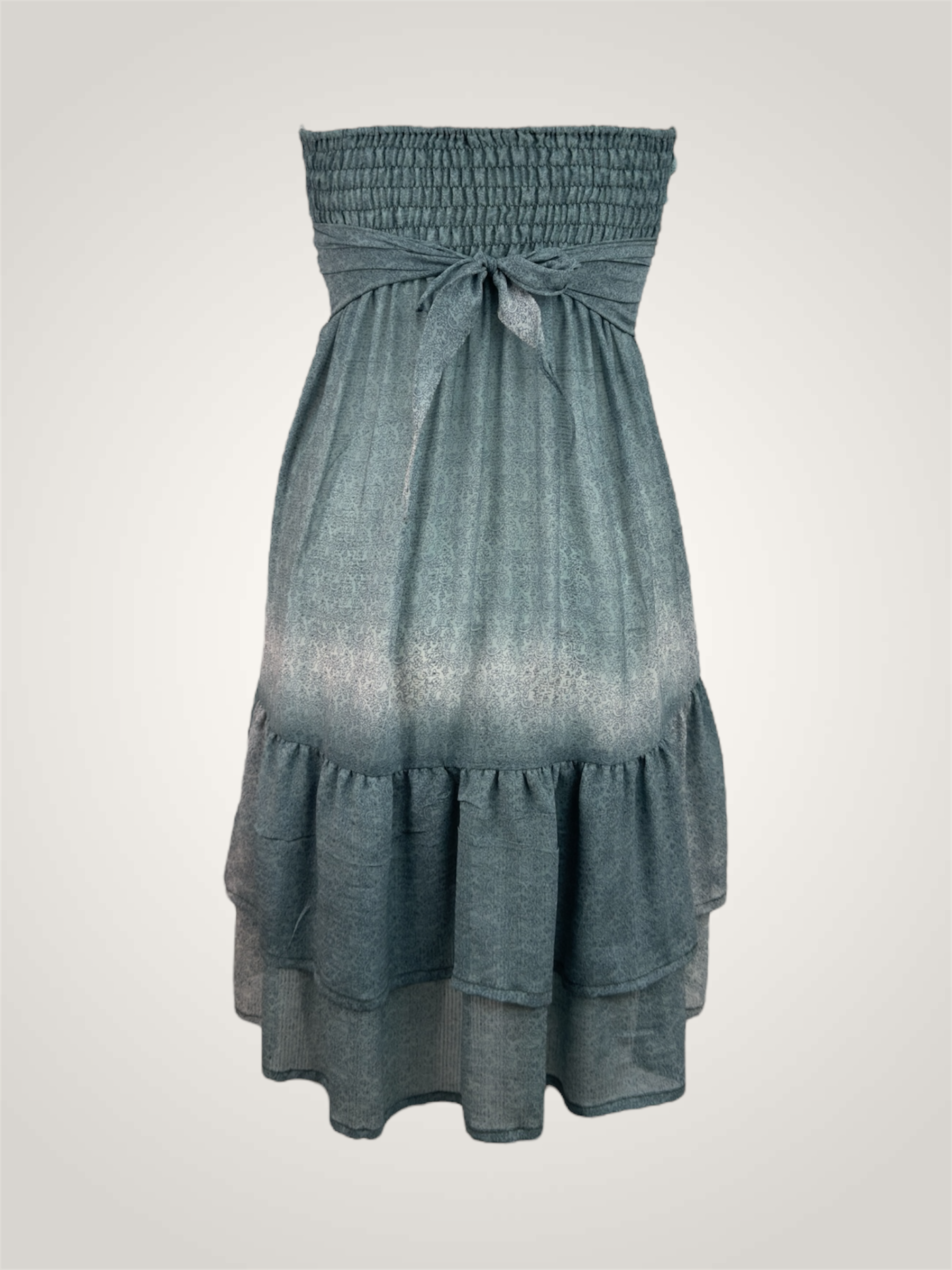 Robe jupe soie recyclée - bleu minéral tie & dye