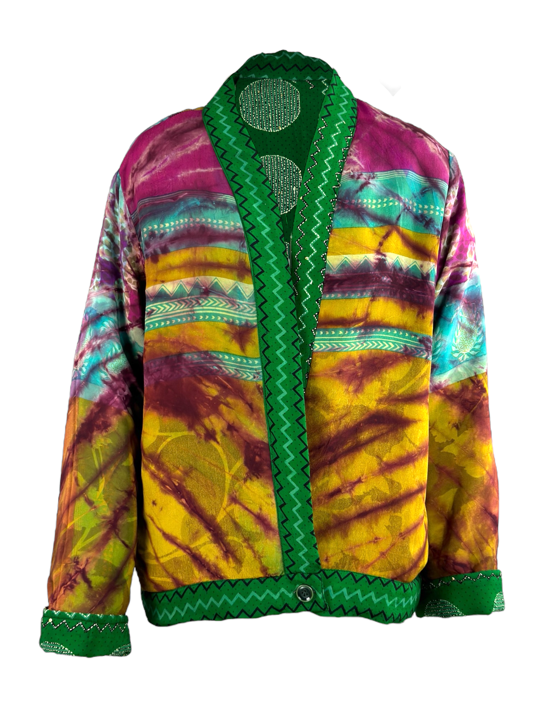 Veste kimono réversible Soie - Pièce unique