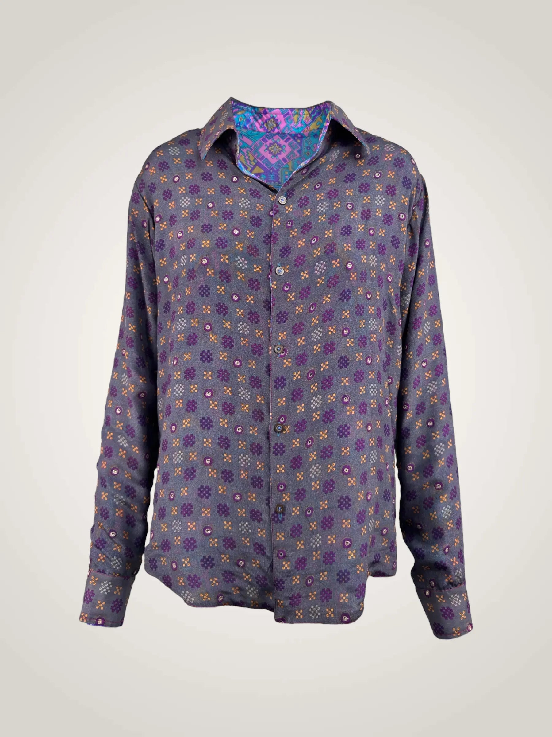 Chemise réversible soie recyclée - pièce unique