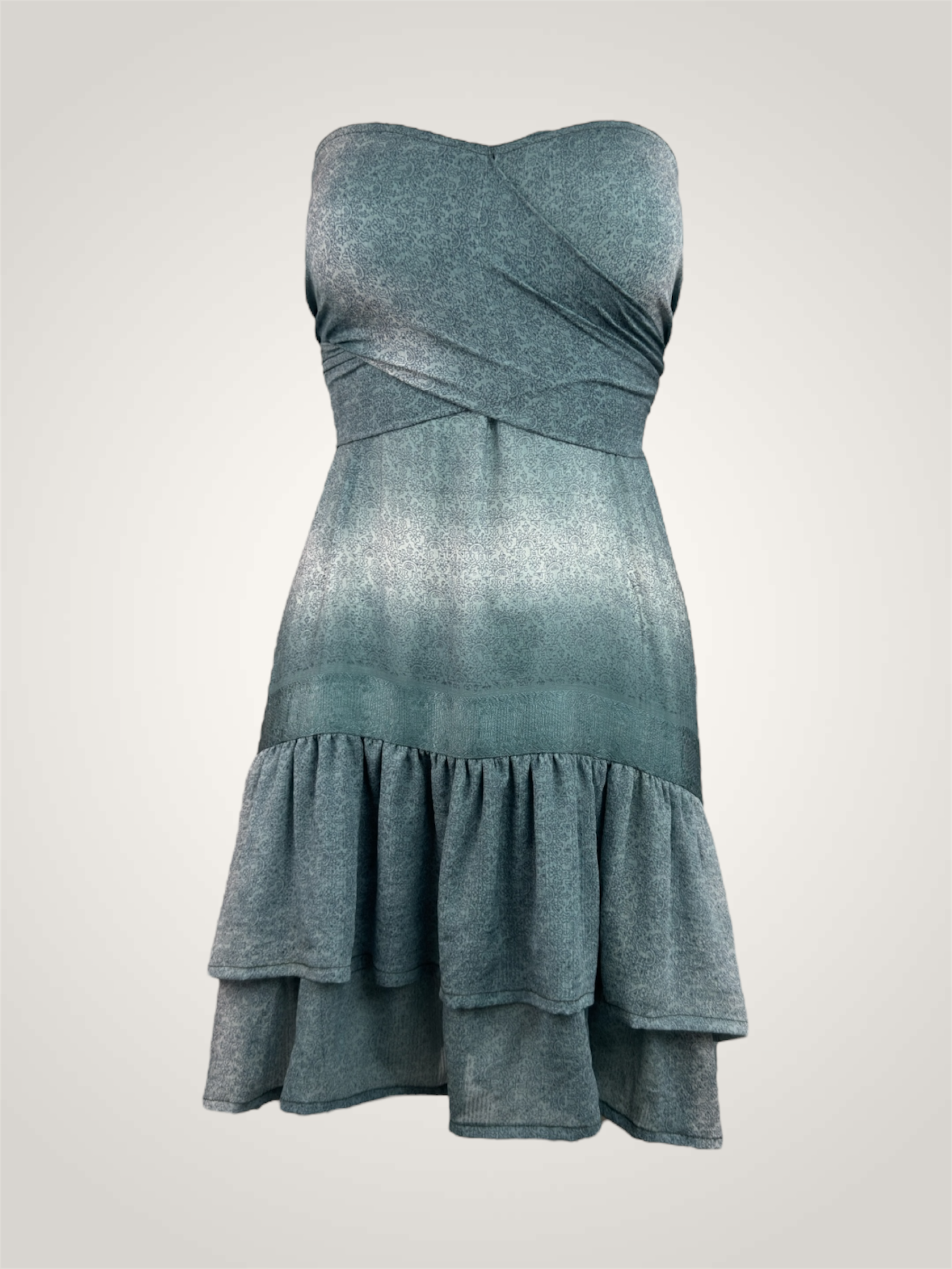 Robe jupe soie recyclée - bleu minéral tie & dye