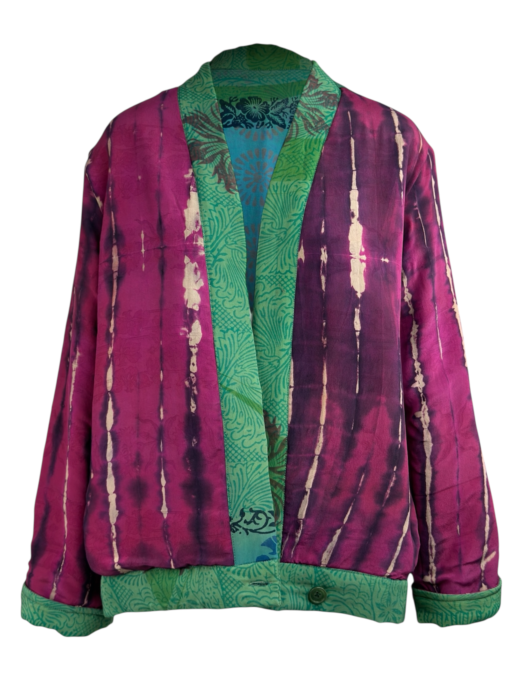 Veste kimono réversible Soie - Pièce unique