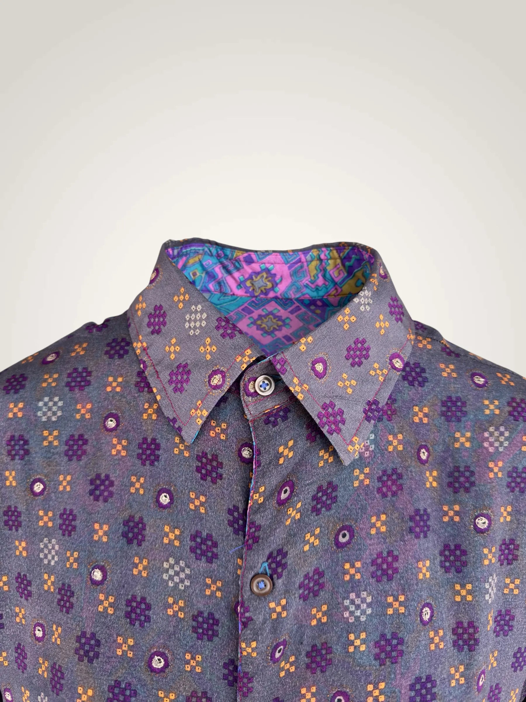 Chemise réversible soie recyclée - pièce unique