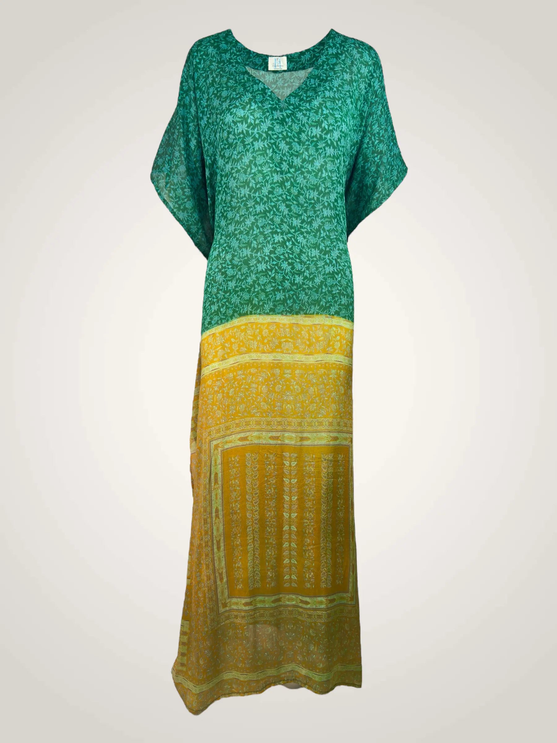 Kaftan soie recyclée -              pièce unique