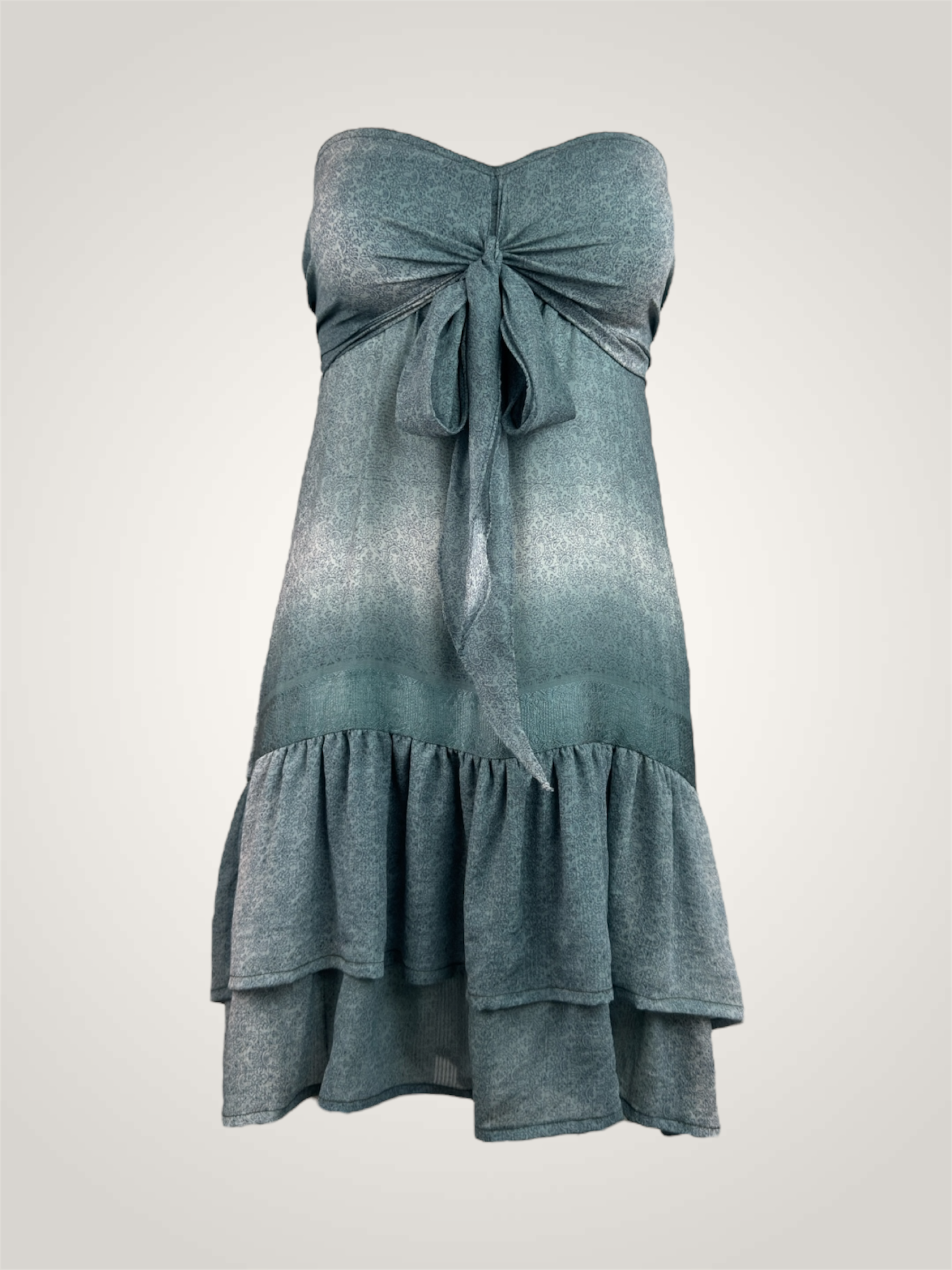 Robe jupe soie recyclée - bleu minéral tie & dye