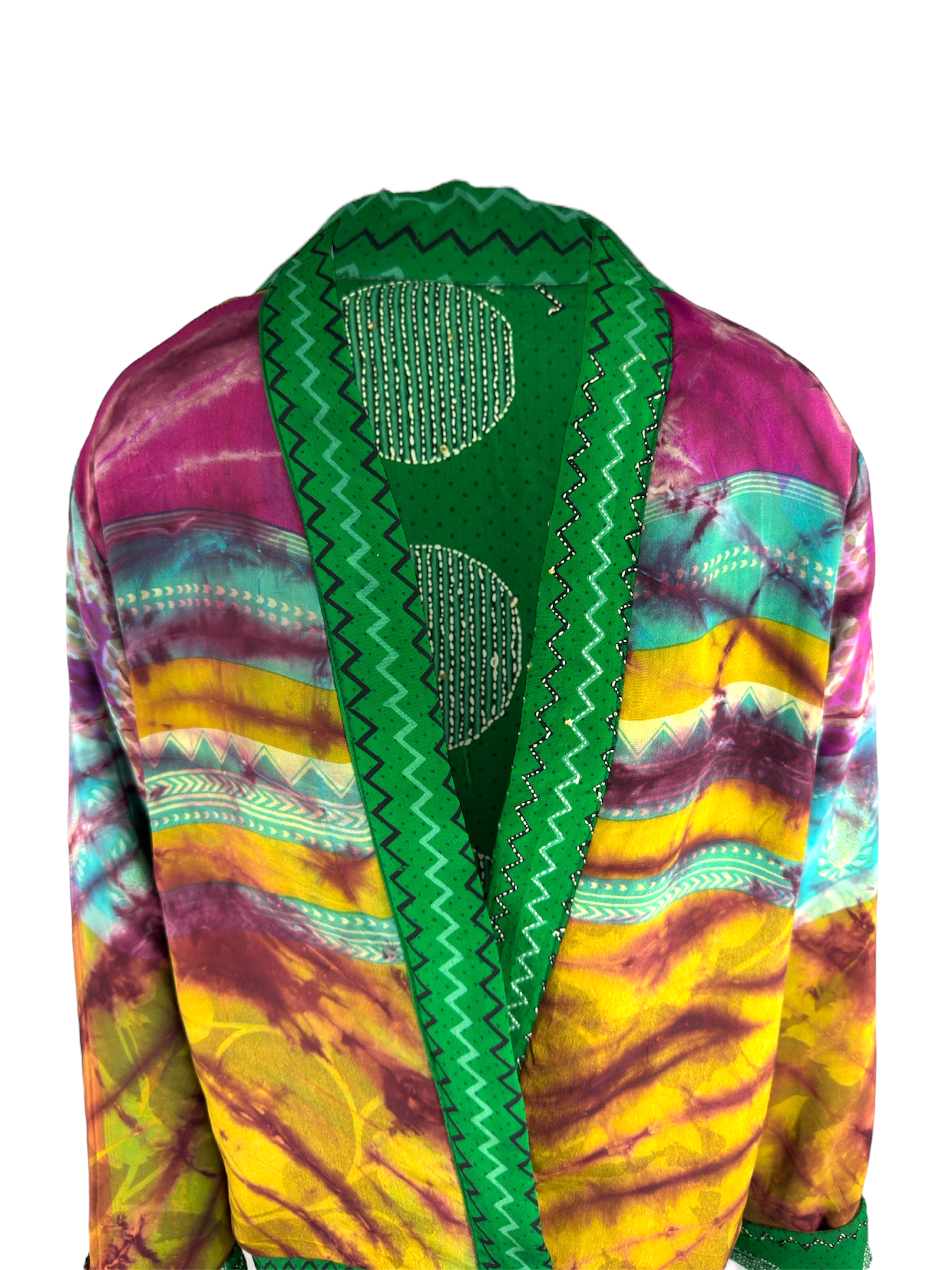 Veste kimono réversible Soie - Pièce unique