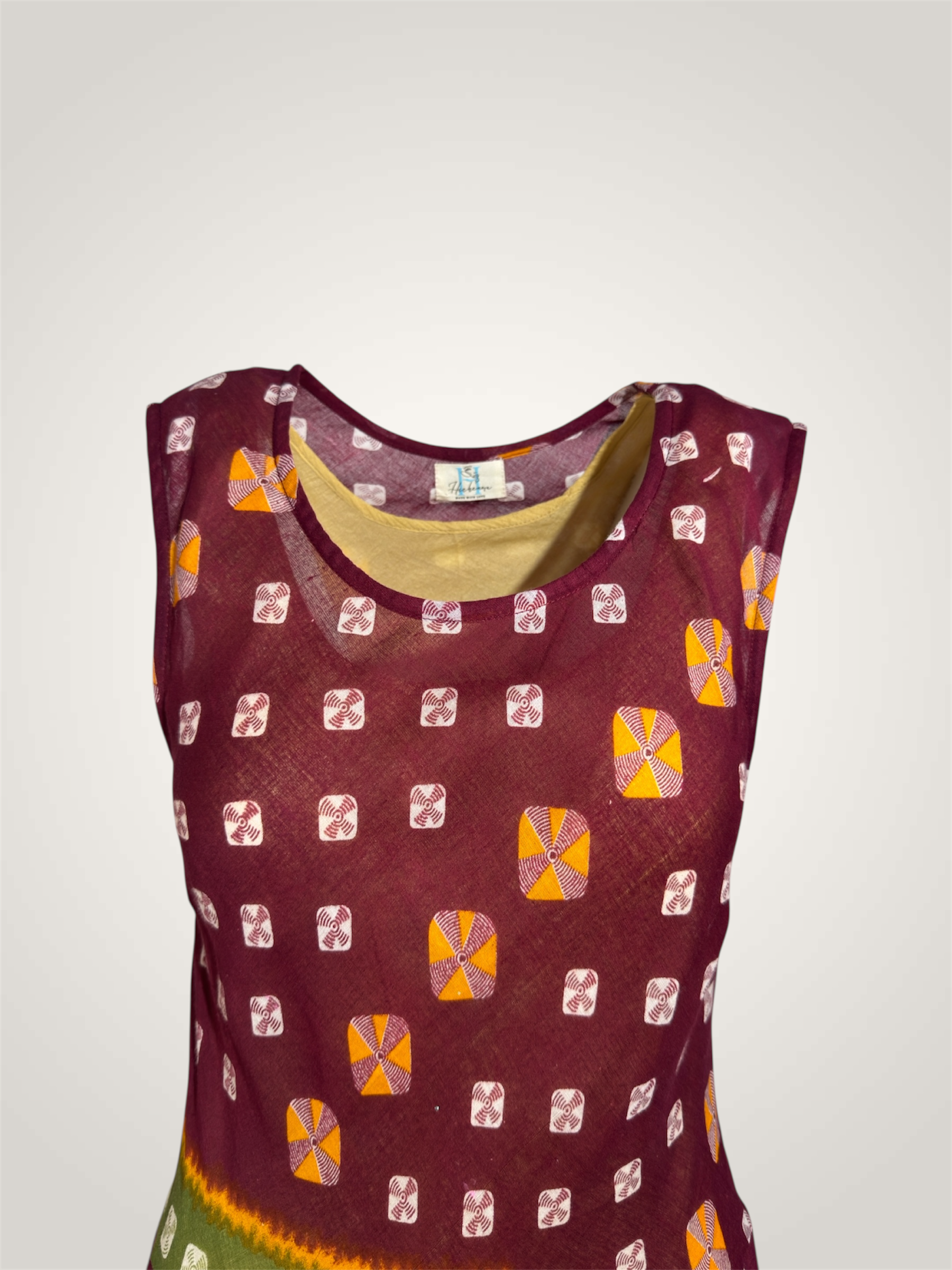 Robe voile de coton - coupe biais