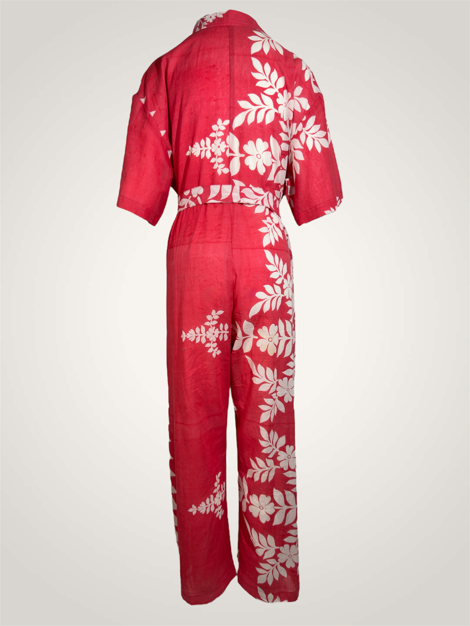 Combinaison voile de coton - rouge floral