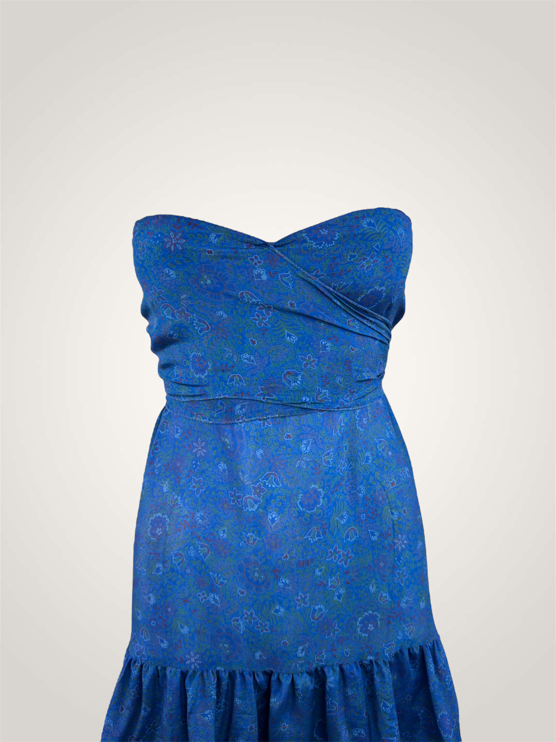 Robe jupe soie recyclée - bleu saphir